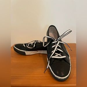 Alexander McQueen Puma Vulcan Black Patent Leather Sneakers Size 8